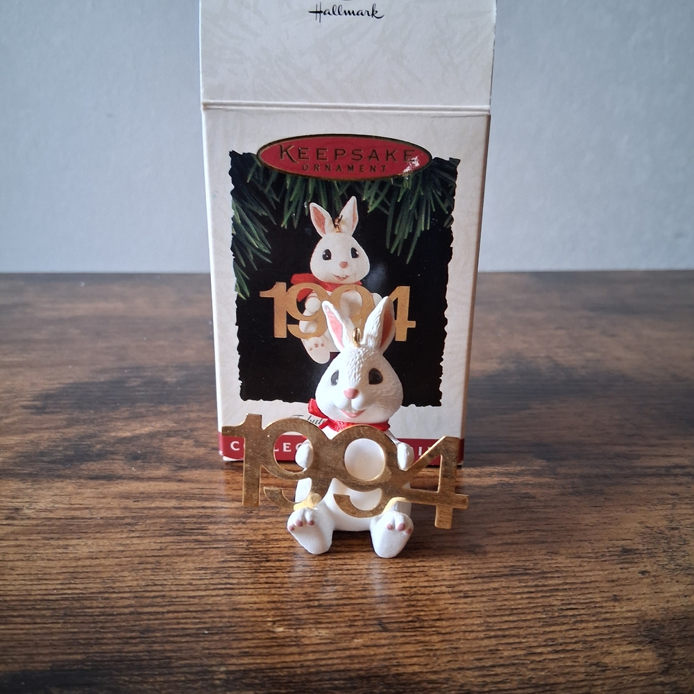 Hallmark Keepsake Bunny Ornament with Gold Accents
